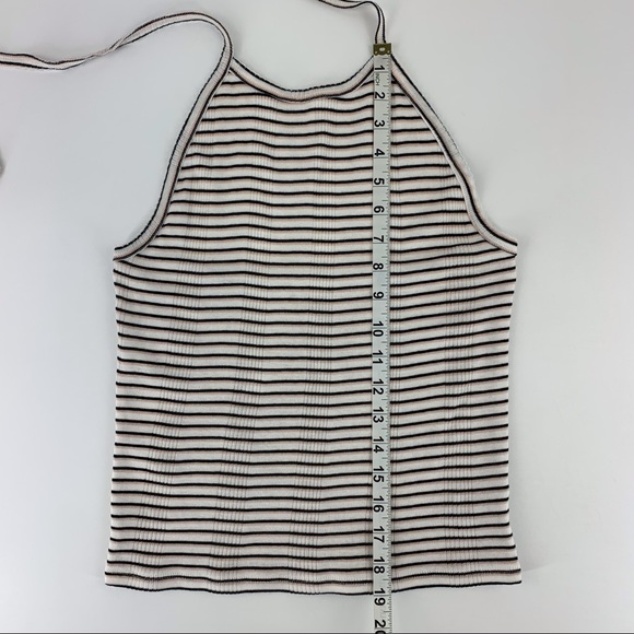 American Eagle Outfitters NWOT Striped Ribbed Knit Halter Top, Large - Picture 13 of 16